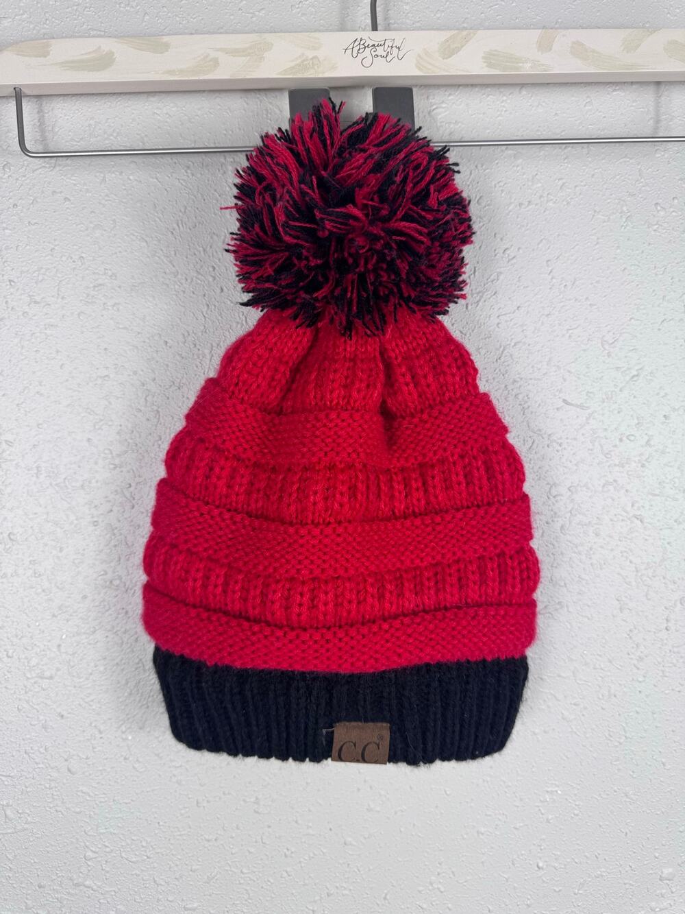C.C. Red & Black Stocking Cap